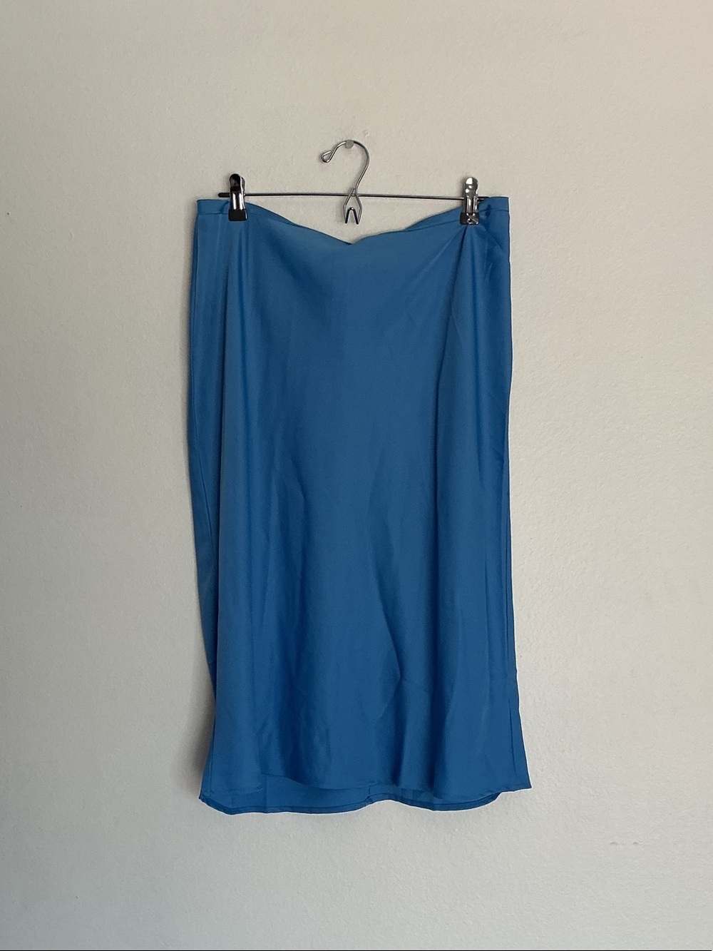 Forever 21 Bright Blue Midi Slip Skirt
